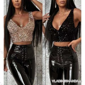 Glitzerndes Pailletten-Trägertop für Damen (Einheitsgröße S/M) ITALIAN FASHION IMWE224060