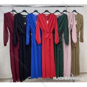 Šaty elegantní 3/4 dlouhý rukáv dámské (S/M ONE SIZE) ITALSKÁ MÓDA IMWKK223993
