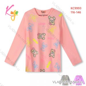 T-Shirt Langarm mit Pailletten Kinder Jugendliche Mädchen (116-146) KUGO B3258