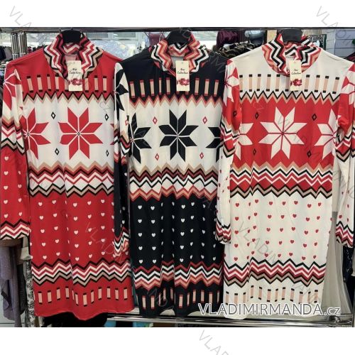 Šaty elegantní dlouhý rukáv dámské (S/M ONE SIZE) ITALSKÁ MÓDA IMWB22376