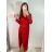 Elegantes, langärmliges Glitzerkleid für Damen (Einheitsgröße S/M) ITALIAN FASHION IMWGS223661 S/M rot