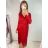 Elegantes, langärmliges Glitzerkleid für Damen (Einheitsgröße S/M) ITALIAN FASHION IMWGS223661 S/M rot