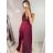 Šaty dlouhé elegantní s flitry na ramínka dámské (S/M ONE SIZE) ITALSKÁ MÓDA IMWD223775 S/M Schwarz
