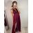 Šaty dlouhé elegantní s flitry na ramínka dámské (S/M ONE SIZE) ITALSKÁ MÓDA IMWD223775 S/M Schwarz
