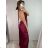 Šaty dlouhé elegantní s flitry na ramínka dámské (S/M ONE SIZE) ITALSKÁ MÓDA IMWD223775 S/M Schwarz