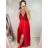 Šaty dlouhé elegantní s flitry na ramínka dámské (S/M ONE SIZE) ITALSKÁ MÓDA IMWD223775 S/M Schwarz