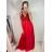 Šaty dlouhé elegantní s flitry na ramínka dámské (S/M ONE SIZE) ITALSKÁ MÓDA IMWD223775 S/M Schwarz