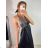 Šaty dlouhé elegantní s flitry na ramínka dámské (S/M ONE SIZE) ITALSKÁ MÓDA IMWD223775 S/M Schwarz