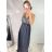 Šaty dlouhé elegantní s flitry na ramínka dámské (S/M ONE SIZE) ITALSKÁ MÓDA IMWD223775 S/M Schwarz