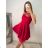 Šaty elegantní krátké bez rukávu společenské dámské (S/M ONE SIZE) ITALSKÁ MÓDA IMM22Q52233 S/M rot