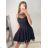 Šaty elegantní krátké bez rukávu společenské dámské (S/M ONE SIZE) ITALSKÁ MÓDA IMM22Q52233 S/M rot