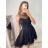 Šaty elegantní krátké bez rukávu společenské dámské (S/M ONE SIZE) ITALSKÁ MÓDA IMM22Q52233 S/M rot