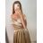 Carmen langes, trägerloses, elegantes Satin-Damenkleid (S/M ONE SIZE) ITALIAN FASHION IMPBB22B22735/DR – Limettengrün – S/M