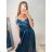 Carmen langes, trägerloses, elegantes Satin-Damenkleid (S/M ONE SIZE) ITALIAN FASHION IMPBB22B22735/DR – Limettengrün – S/M