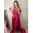 Carmen langes, trägerloses, elegantes Satin-Damenkleid (S/M ONE SIZE) ITALIAN FASHION IMPBB22B22735/DR – Limettengrün – S/M