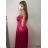 Carmen langes, trägerloses, elegantes Satin-Damenkleid (S/M ONE SIZE) ITALIAN FASHION IMPBB22B22735/DR – Limettengrün – S/M