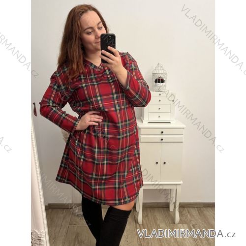 Langärmliges Damenkleid in Übergröße (XL/2XL EINHEITSGRÖSSE) ITALIAN FASHION IMWQ22ELISA