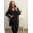 Šaty dlouhý rukáv dámské nadrozměr (3XL/4XL ONE SIZE) ITALSKÁ MÓDA IMWQ2190861 2XL/3XL schwarz
