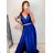 Šaty dlouhé společenské elegantní plesové dámské (S/M ONE SIZE) ITALSKÁ MÓDA IMM22Q52232 S/M rot