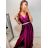 Šaty dlouhé společenské elegantní plesové dámské (S/M ONE SIZE) ITALSKÁ MÓDA IMM22Q52232