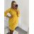 Kleid klassische Langarm Damen (S / M ONE SIZE) ITALIENISCHE MODE IMM20548W S/M Schwarz