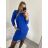 Kleid klassische Langarm Damen (S / M ONE SIZE) ITALIENISCHE MODE IMM20548W S/M Schwarz