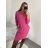 Kleid klassische Langarm Damen (S / M ONE SIZE) ITALIENISCHE MODE IMM20548W S/M Schwarz