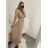 Šaty dlouhé elegantní dlouhý rukáv dámské (S/M ONE SIZE) ITALSKÁ MÓDA IMWKK223392