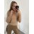 Langärmliger gestrickter Rollkragenpullover für Damen (Einheitsgröße S/M) ITALIAN FASHION EXTRA ME IMM22FD9076/DR S/M Beige