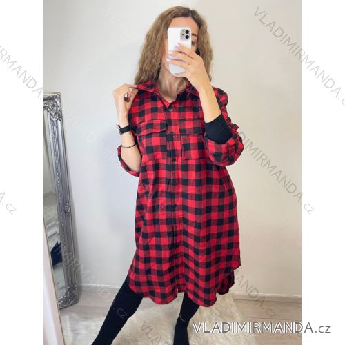 Damen Langarm Rollkragen Kleid (uni s-l) ITALIENISCHE MODE IM720011