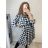 Damen Langarm Rollkragen Kleid (uni s-l) ITALIENISCHE MODE IM720011 weiß L/XL one size