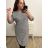 Elegantes Kurzarm-Sommer-Damenkleid (44-46-48-50-52) Polnische FASHION PMLP22DARA5/DU Schwarz und weiß 48