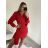 Elegantes Damenkleid mit langen Ärmeln (Einheitsgröße S/M) ITALIAN FASHION IMWGS223995 S/M rot