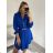 Sommerkleid Langarm geblümte Damen (UNI S / L) ITALIAN FASHION IMK20150 S/M Smaragd