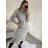 Šaty pletené s rolákem dlouhý rukáv dámské (S/M ONE SIZE) ITALSKÁ MÓDA IMWB22341 rot S/M