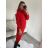 Šaty pletené s rolákem dlouhý rukáv dámské (S/M ONE SIZE) ITALSKÁ MÓDA IMWB22341 rot S/M