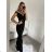 Šaty elegantní dlouhý rukáv dámské (S/M ONE SIZE) ITALSKÁ MÓDA IMM211535 weiß S/M