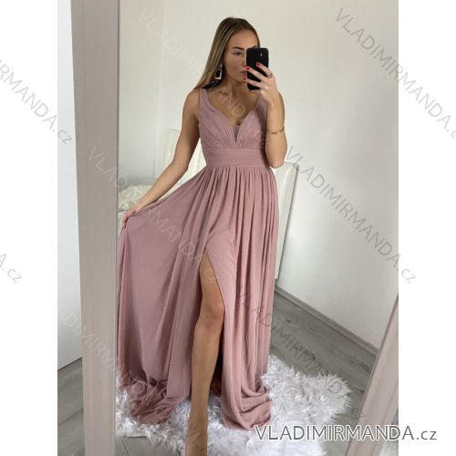 Šaty letní na ramínka dámské (S/M ONE SIZE) ITALSKÁ MÓDA IMPBB22B21841 S/M altrosa
