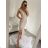 Šaty dlouhé elegantní společenské třpytivé carmen dámské (S/M ONE SIZE) ITALSKÁ MÓDA IMM2251196 S/M hellgrau