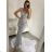 Šaty dlouhé elegantní společenské třpytivé carmen dámské (S/M ONE SIZE) ITALSKÁ MÓDA IMM2251196 S/M hellgrau