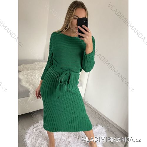 Elegantes gestricktes Langarmkleid für Damen (S/M EINHEITSGRÖSSE) ITALIAN FASHION IMWKK224078