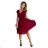 374-2 POLINA Plissiertes Kleid mit Ausschnitt und Rüschen - Farbe Bordeaux