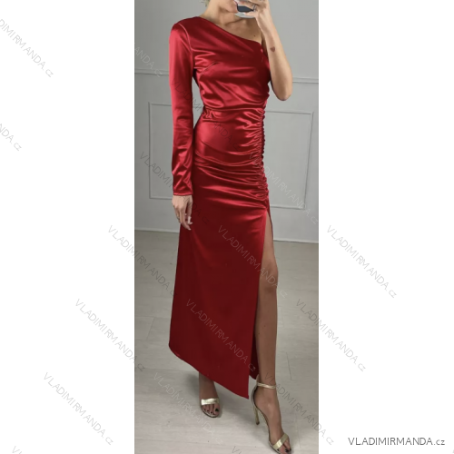 Elegantes Damenkleid mit langen Ärmeln (Einheitsgröße S/M) ITALIAN FASHION IMPBB22B23110