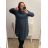 Hoodie Velvet Hooded Long Sleeve Damen Plus Size Dress (L/XL/2XL ONE SIZE) ITALIAN FASHION IM4221269