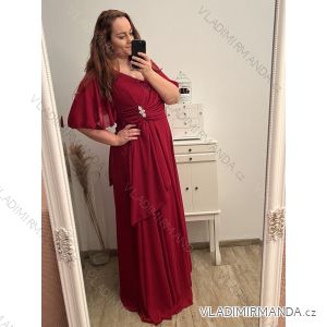Damen-Kleid in Übergröße, elegant, lang, kurzärmelig (XL/2XL, Einheitsgröße) ITALIAN FASHION IMPSH2280302/DU