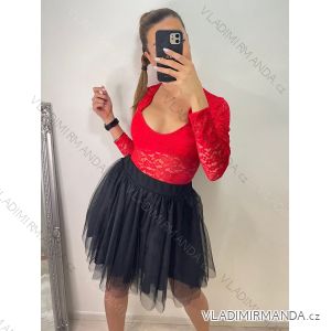 Langärmeliger Spitzen-Body für Damen (Einheitsgröße S/M) ITALIAN FASHION IMWE224055/DU