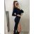 Sommerkleid Langarm geblümte Damen (UNI S / L) ITALIAN FASHION IMK20150 S/M béžová