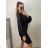 Šaty elegantní třpytivé dlouhý rukáv dámské (S/M ONE SIZE) ITALSKÁ MÓDA IMWB22349