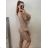 Šaty elegantní třpytivé dlouhý rukáv dámské (S/M ONE SIZE) ITALSKÁ MÓDA IMWB22349