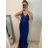 Langes, elegantes, trägerloses Ballkleid für Damen (Einheitsgröße S/M) ITALIAN FASHION IMWE226472 S/M königsblau